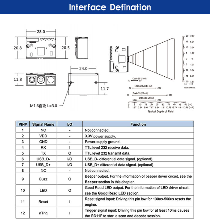 RD11P QR Code Access Control Scanner